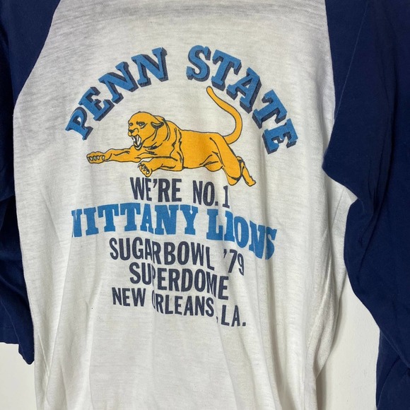 Vintage 1978 Penn State‎ Sugarbowl Baseball Tee Large - Picture 3 of 4